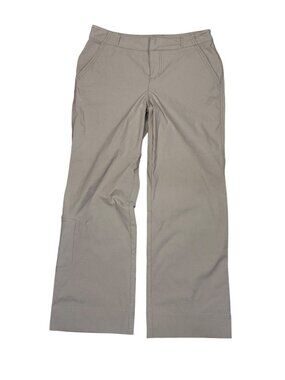 Athleta Beige Wide Straight Leg Cargo Pants Womens Size 10 Mid Rise Utility Pock